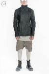 BORIS BIDJAN SABERI Double Zip Horseskin Top SS22 J4 FMM20020 Ink Grey